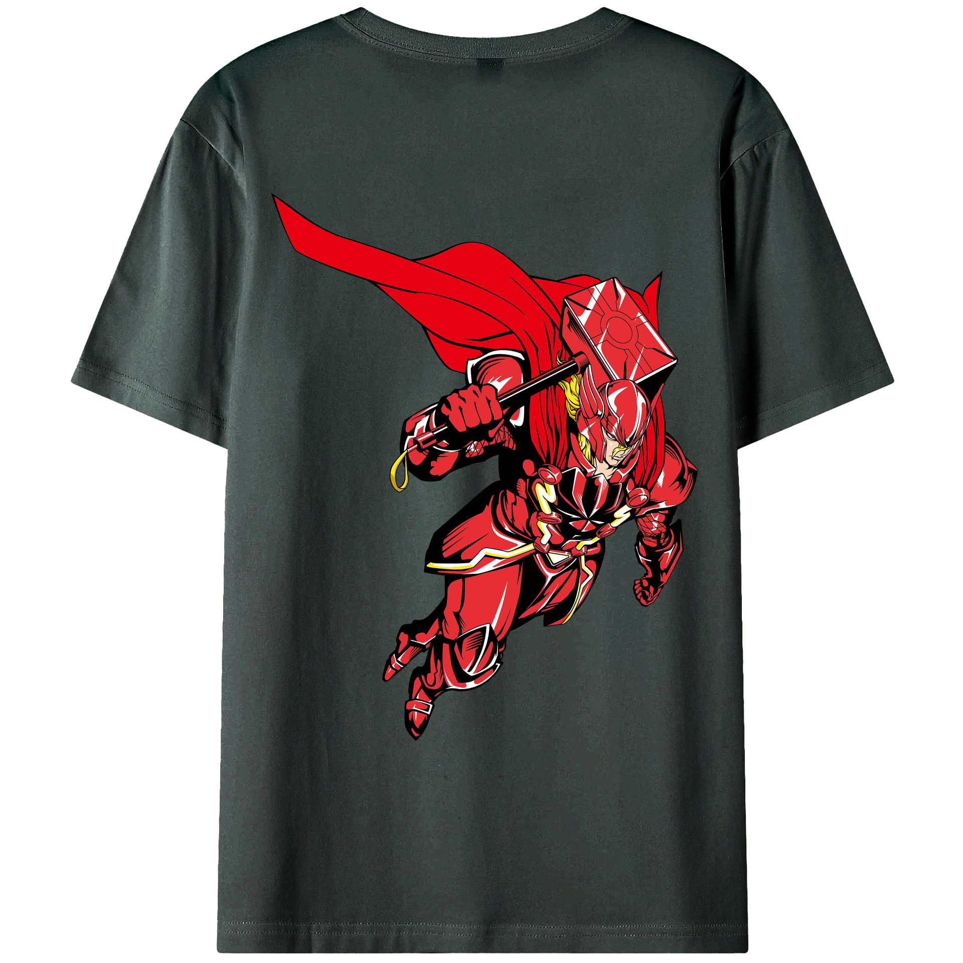（画像用） アベンジャーズ The Avengers 綿100％ メンズ半袖Tシャツ（バックプリント） 通気性